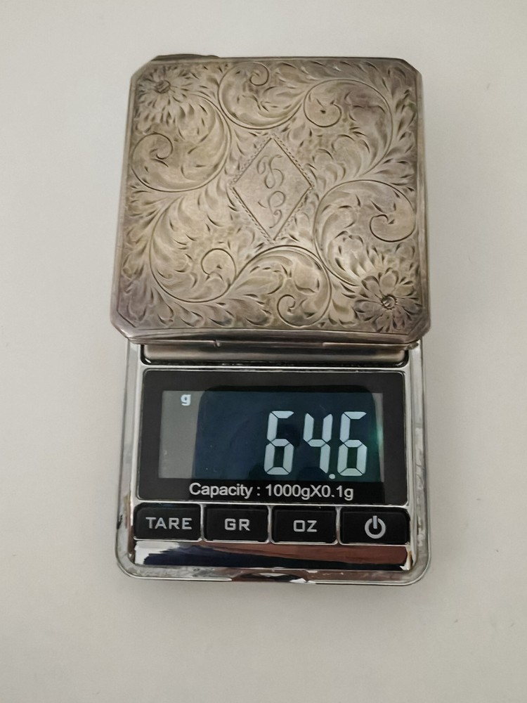 VINTAGE SOLID COMPACT STERLING SILVER POWDER BOX BY CHARM STERLING