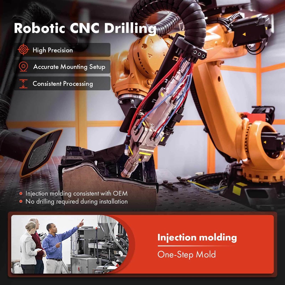 2x Front PP Inner Fender Liners with Insulation Foam for Ford Focus 2012-2018