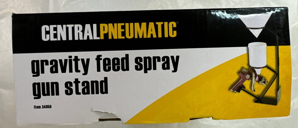 Central Pneumatic Gravity Feed Spray Gun Stand New In Box