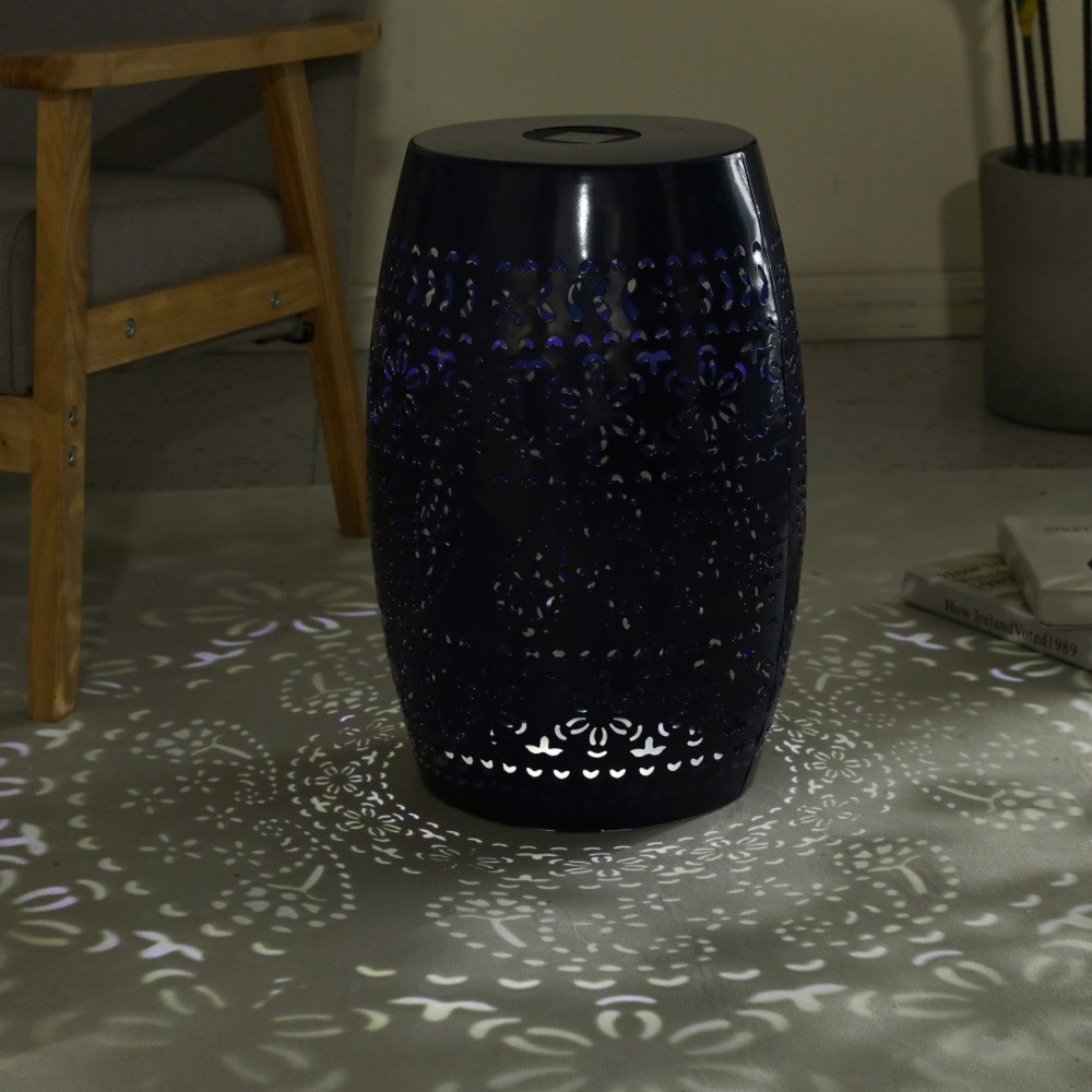 SOLAR SIDE TABLE,DARK BLUE COLOR