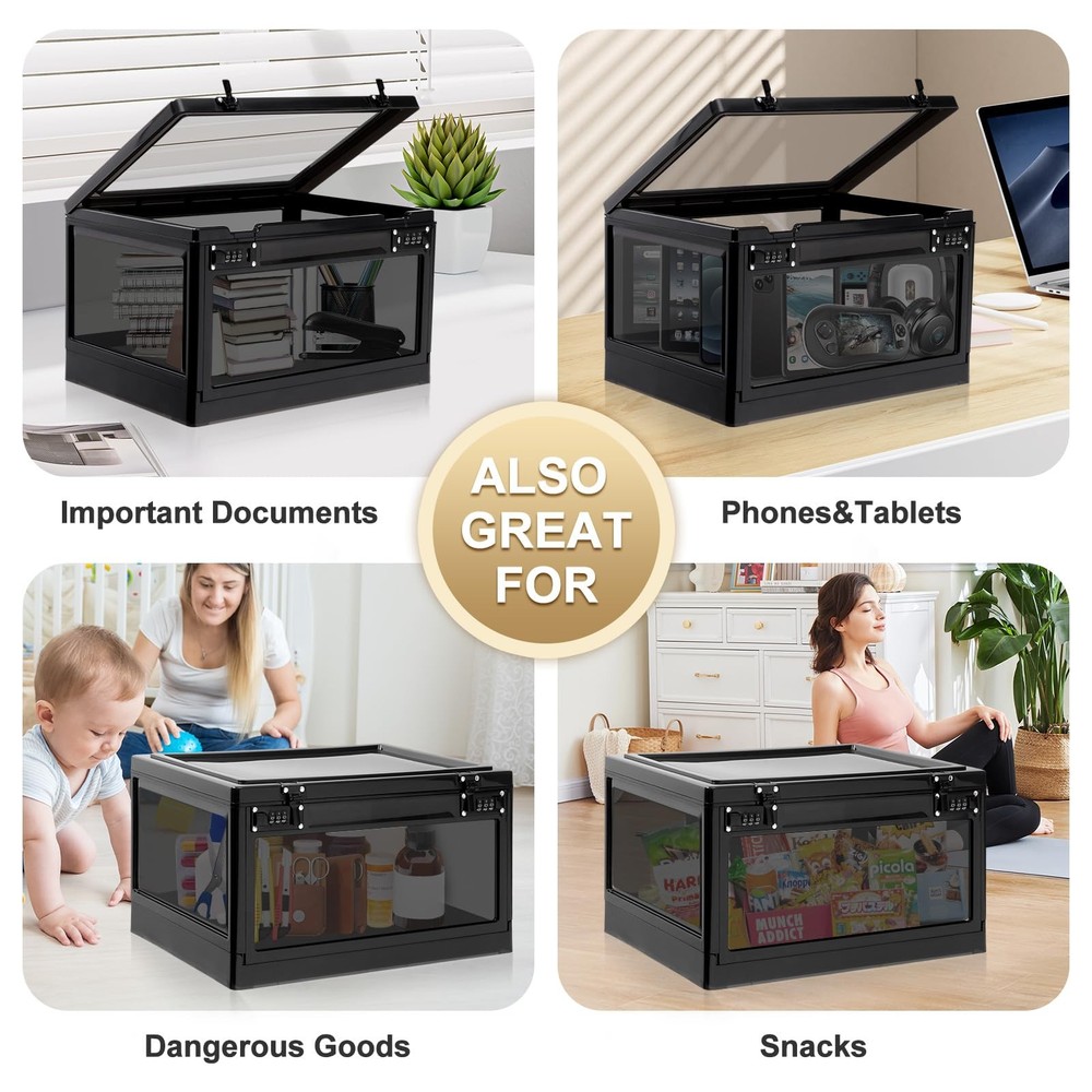 Large Lock Box for Personal Items, 24 Litre Combination Lockable Storage Box