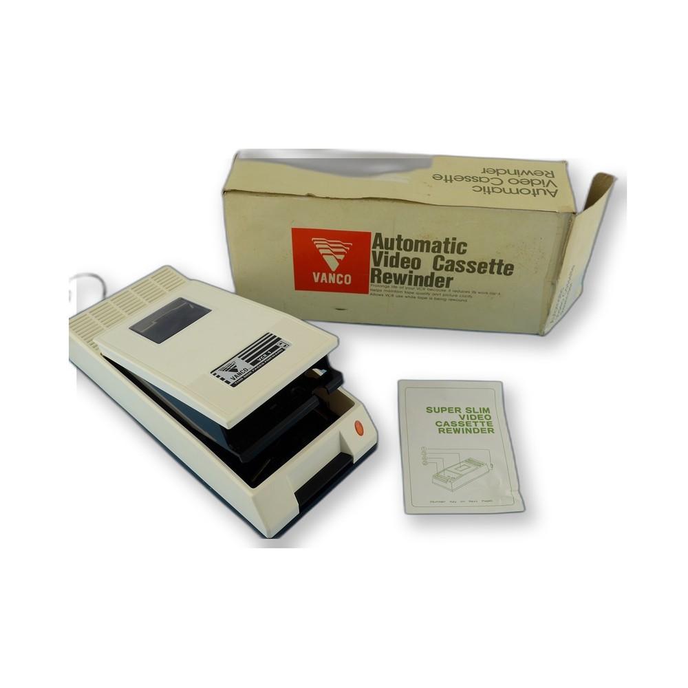 Vanco Automatic Video Cassette Rewinder NOS Tested Working w/ Box Instructions