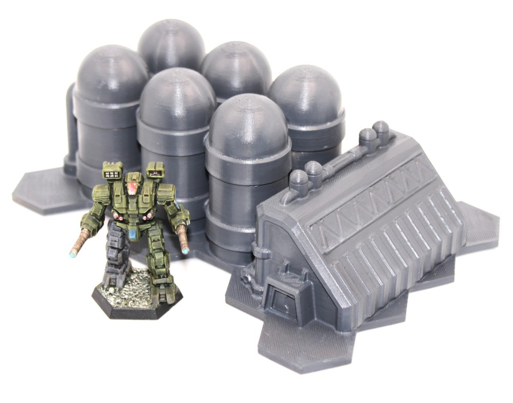 Battletech Scaled Terrain Refinery - 3d Printed