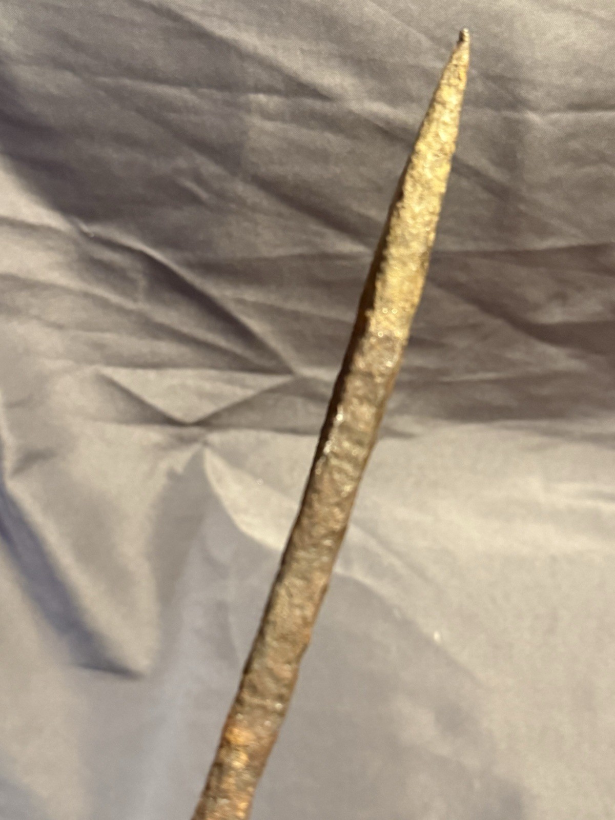 Early Antique Primitive Nautical Hand Held Wrought Iron Barbed Harpoon Gaff