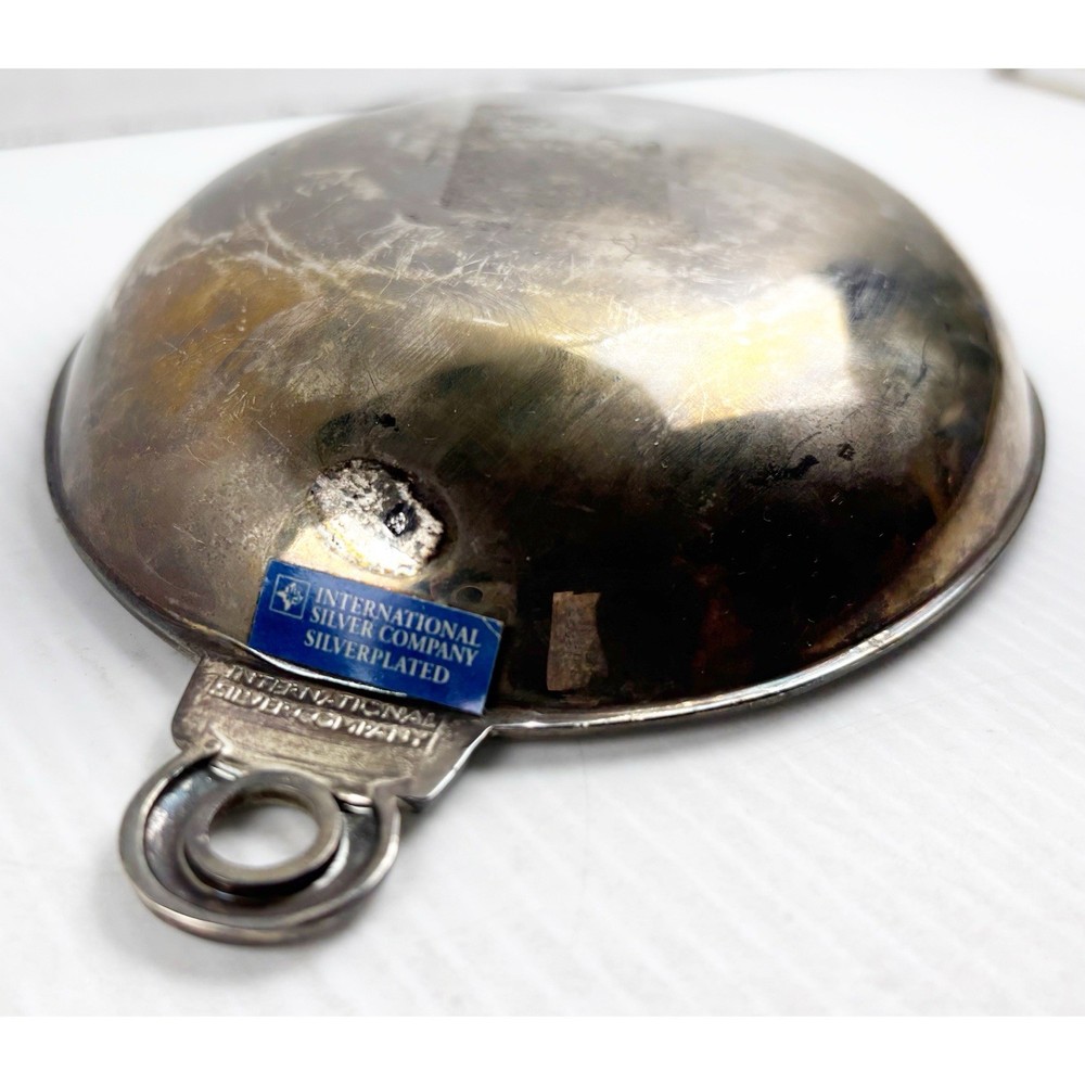 Christmas Tray Ornament Shape International Silver Company Trinket Embossed Vtg