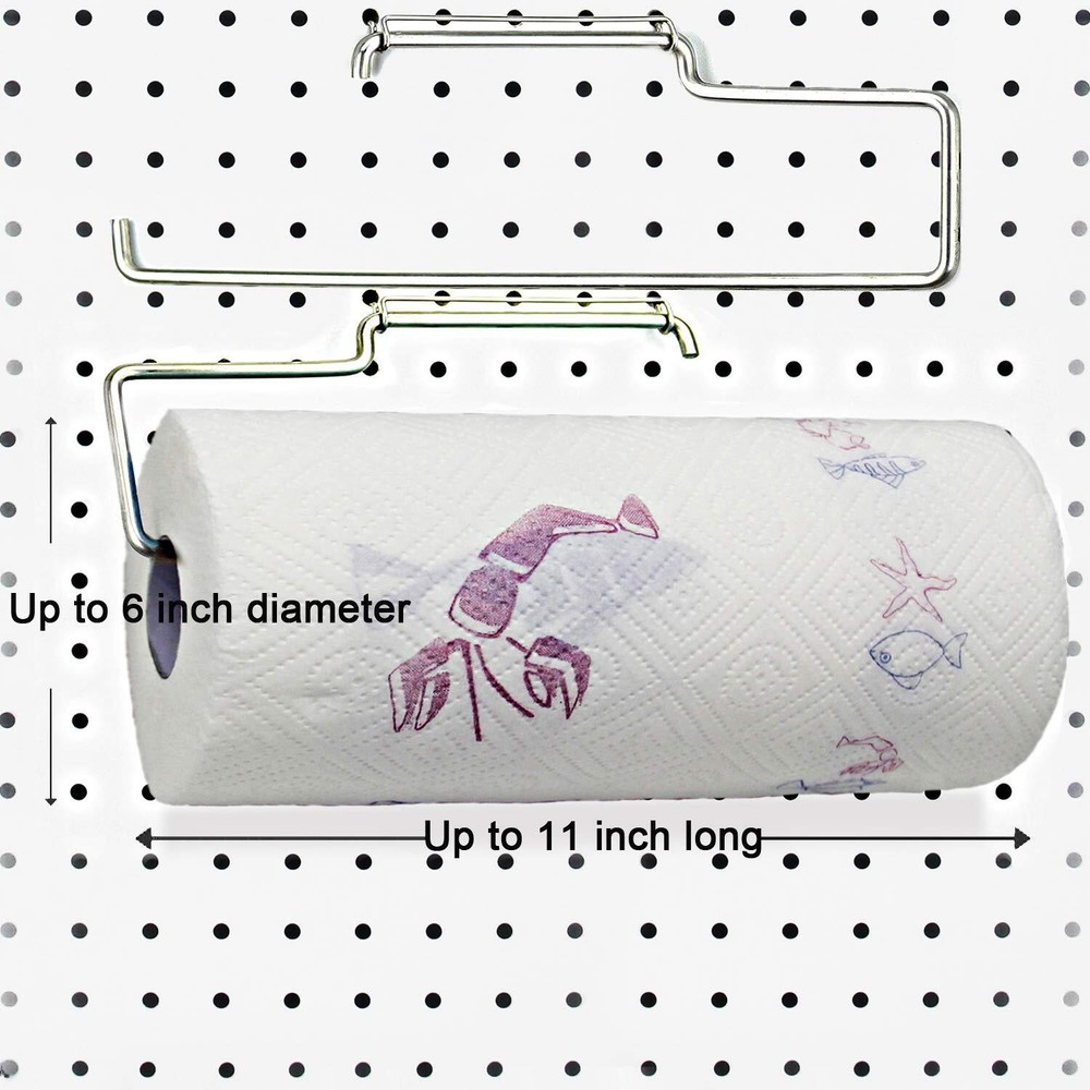 2 Pack Pegboard Towel Holder for Kitchen Workshop Garage Pegboard Accessories