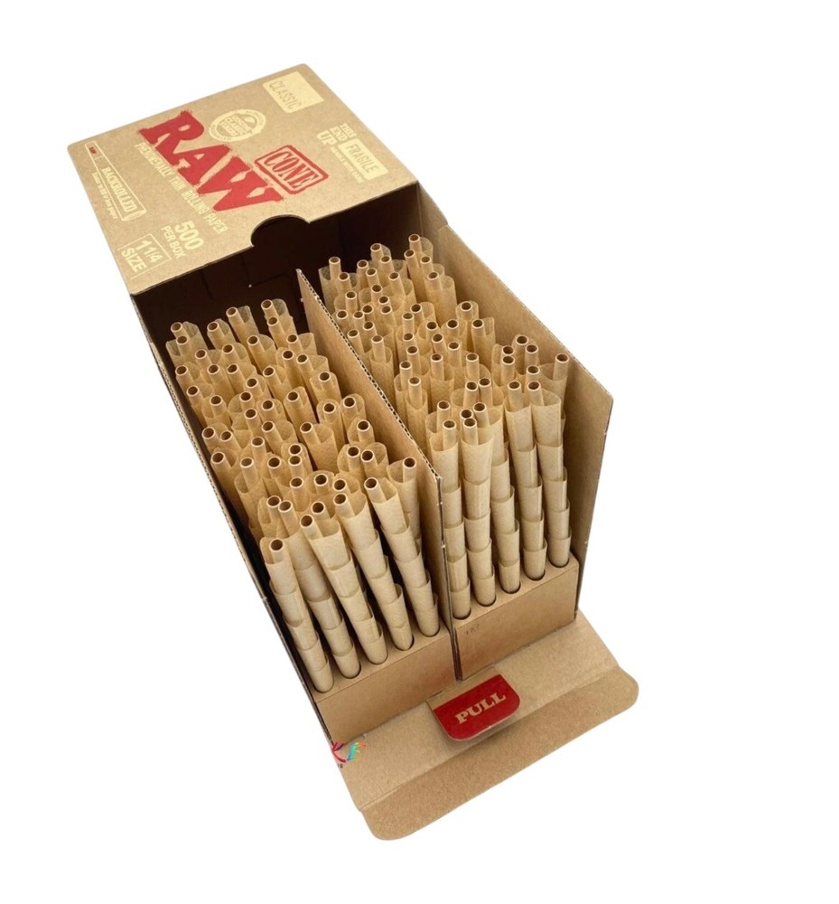 RAW Classic ETHEREAL 1 1/4 Size Pre-Rolled Cone +Raw Phoenix Extendo Lighter