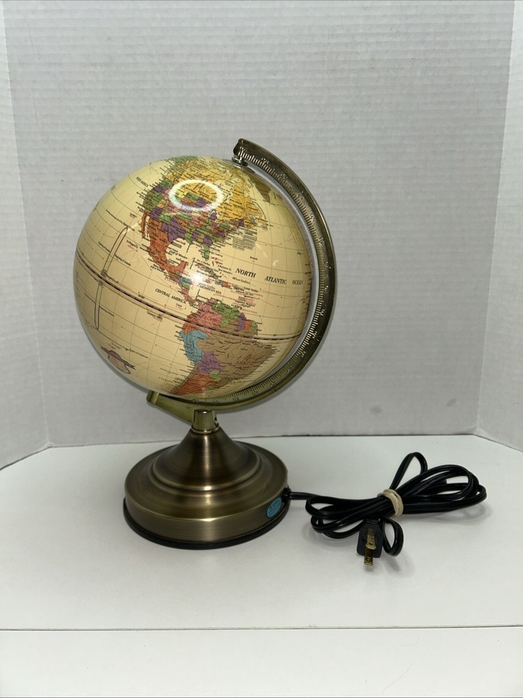 8” World Globe Lamp Replogle Globes Inc NEEDS NEW BULB