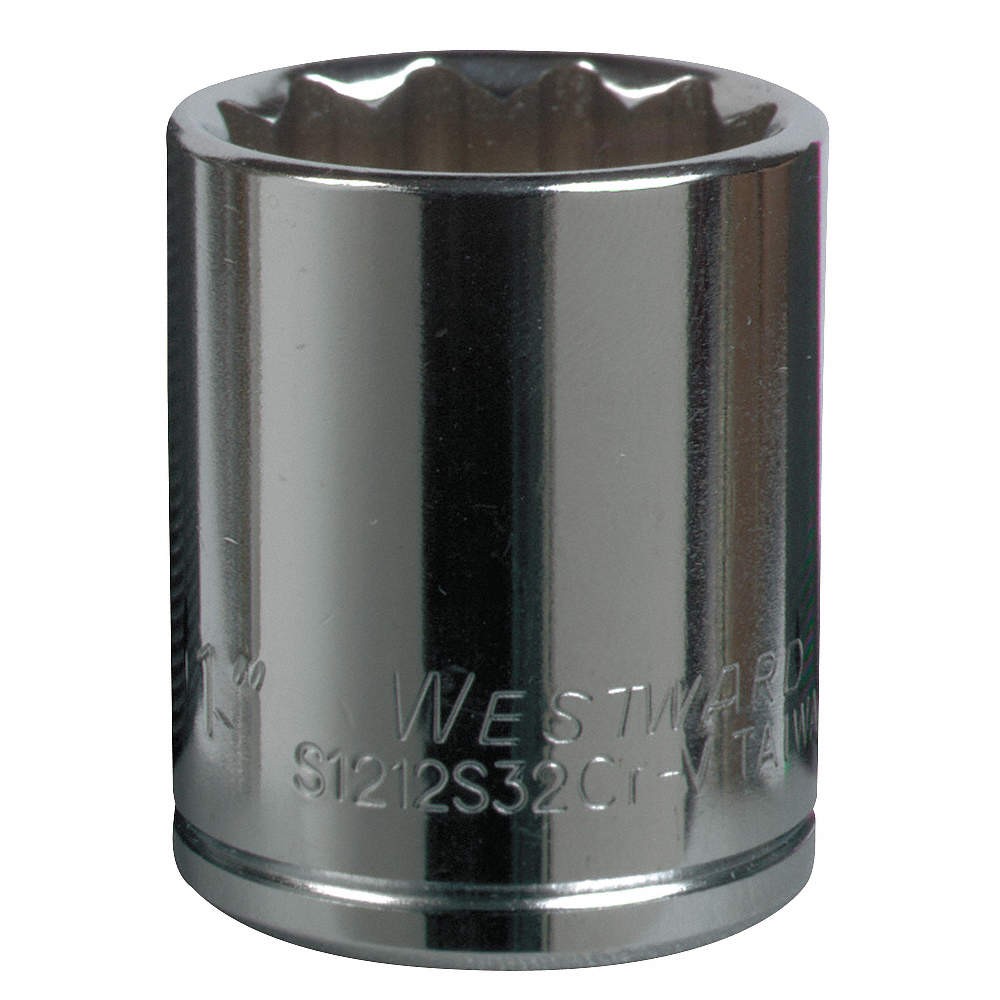 WESTWARD 5MX91 Socket, Steel, Chrome, 2 in 5MX91