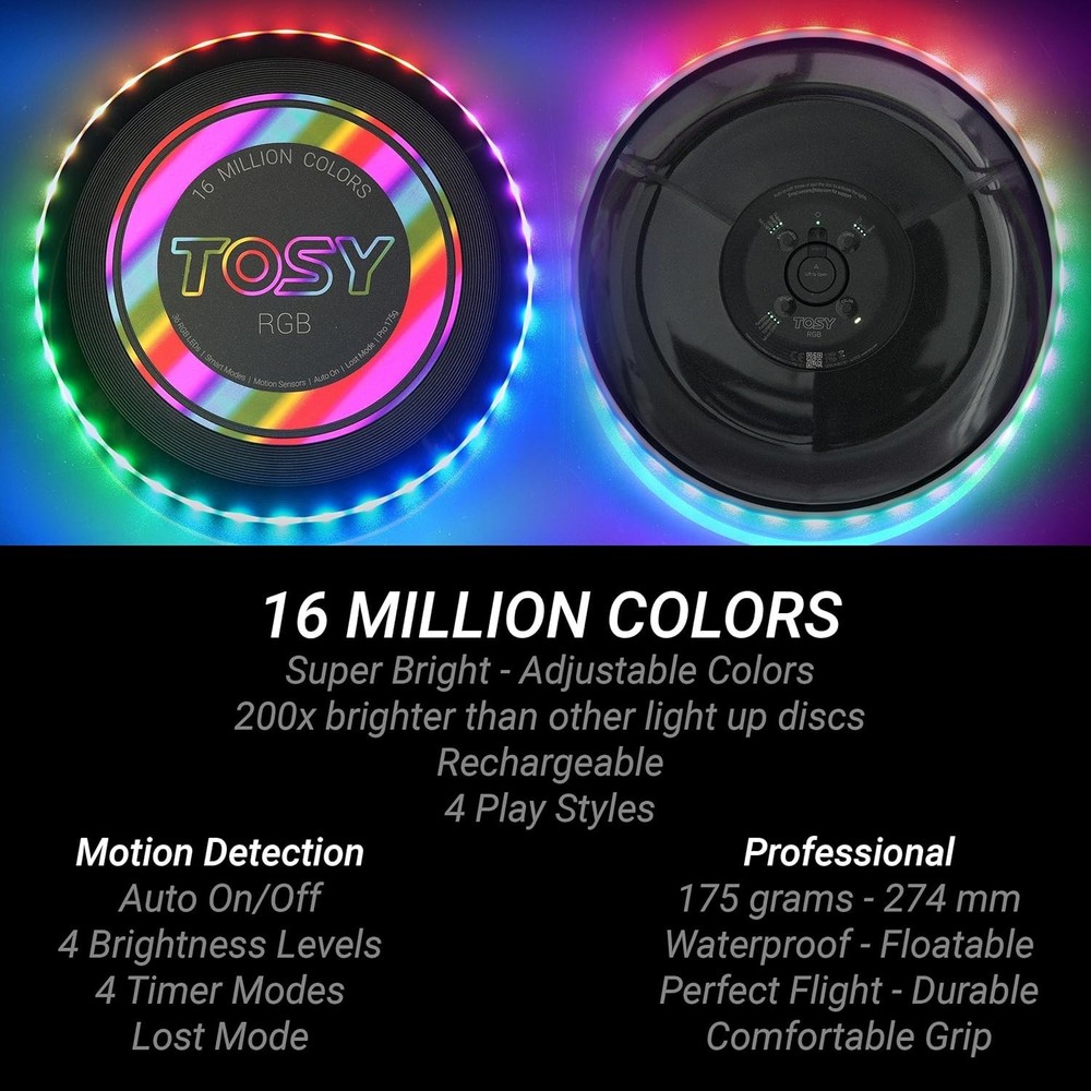 108 RGB LED Flying Disc - Rechargeable