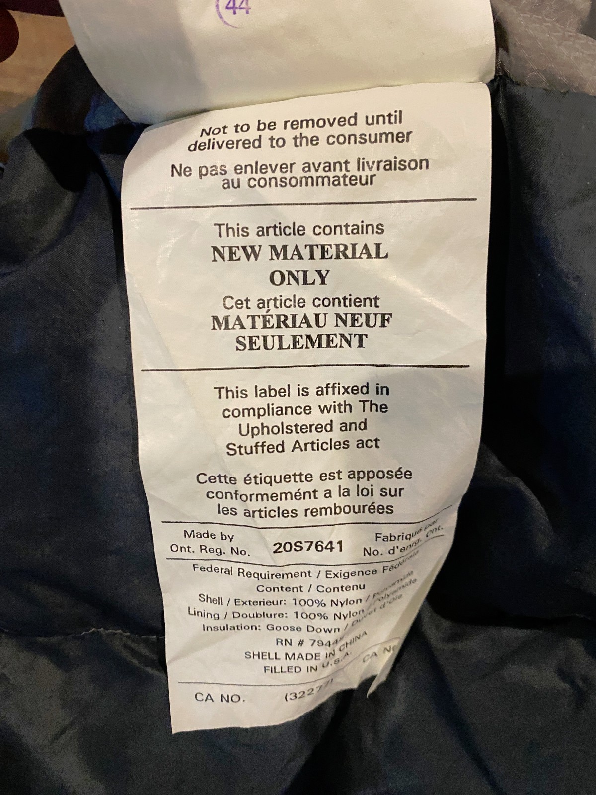 Marmot Arroyo Goose Down Sleeping Bag 30 Degree Left Zip 82"x33.5"