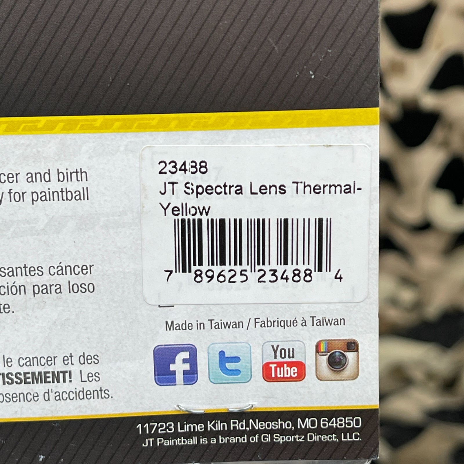 NEW JT Flex 8/Premise/ProFlex/Spectra Thermal Mask Lens - Yellow