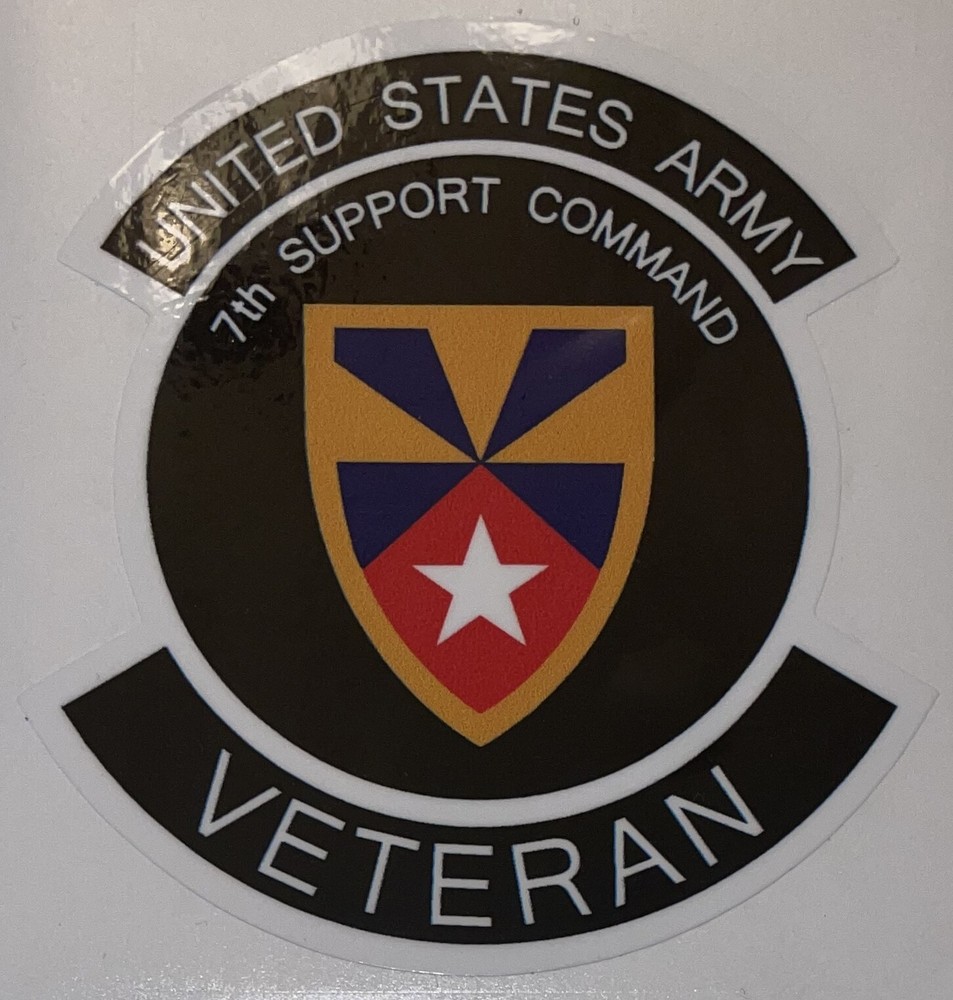 US Army 7th Support Command Veteran Sticker Waterproof D769