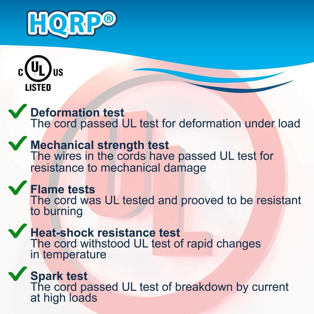 HQRP Cable de CA para Vizio E-Series E551d-A0 / E551i-A2 / E600i-B3 / E650i-A2