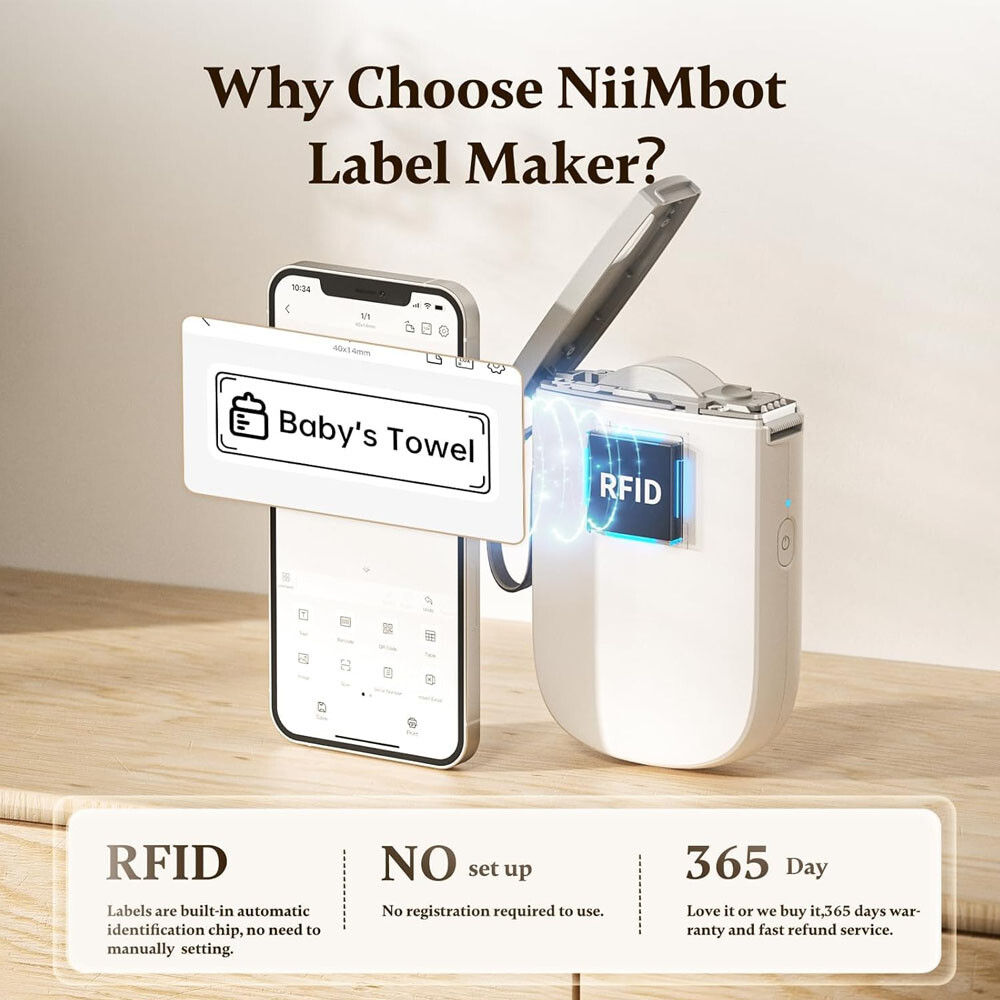 Label Maker Machine with Tape NIIMBOT Label Maker D11-H Portable Bluetooth