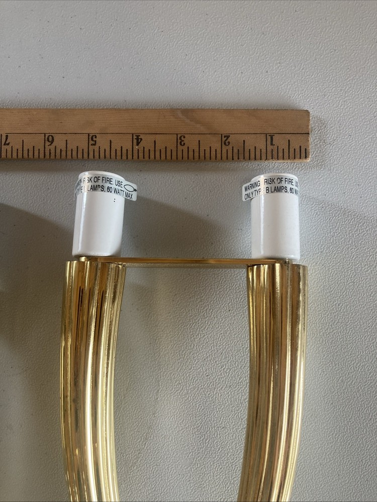 2 - Louis Baldinger Fluted Two Arm Wall Sconces