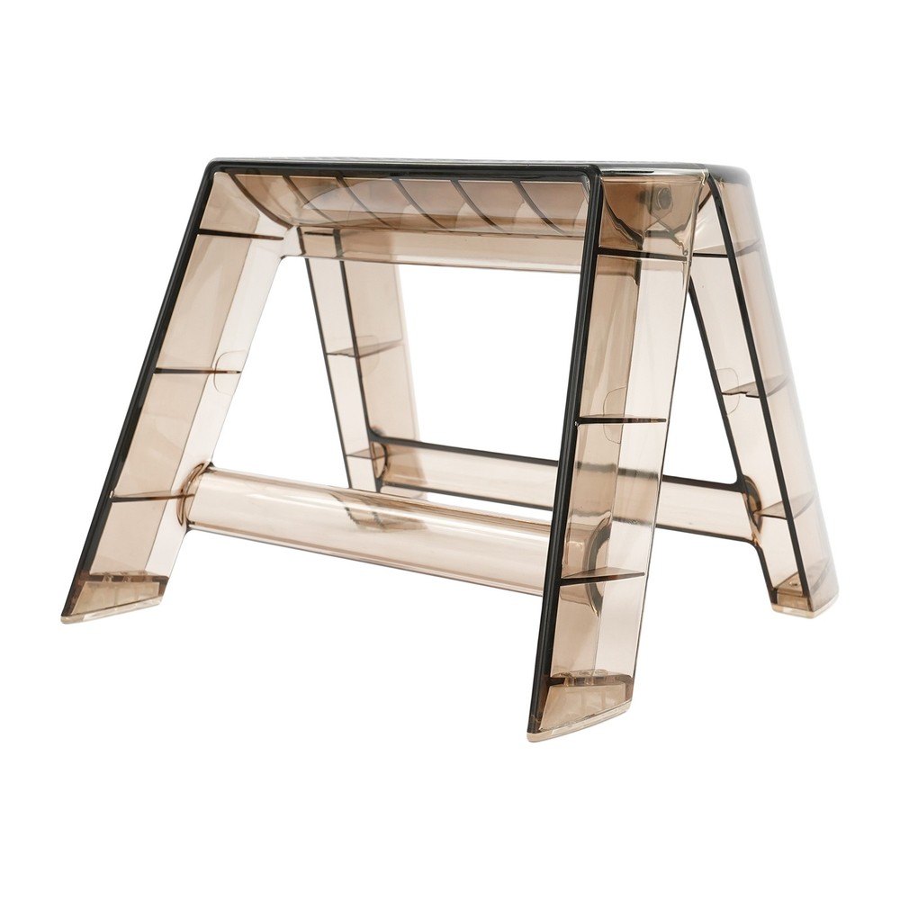 Folding PC Step Ladder, 2 Steps Stool For Indoor Outdoor Library Kitchen, Brown