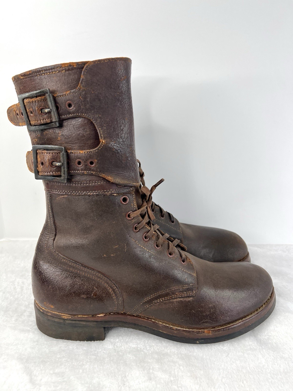 Vtg Wwii US Army Military M-1943 M43 Double Buckle Combat Boots 1940s Mens 10 E