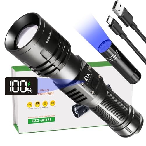 Rechargeable LED Flashlights Rechargeable Flashlight 5000mAh+UV Purple Light