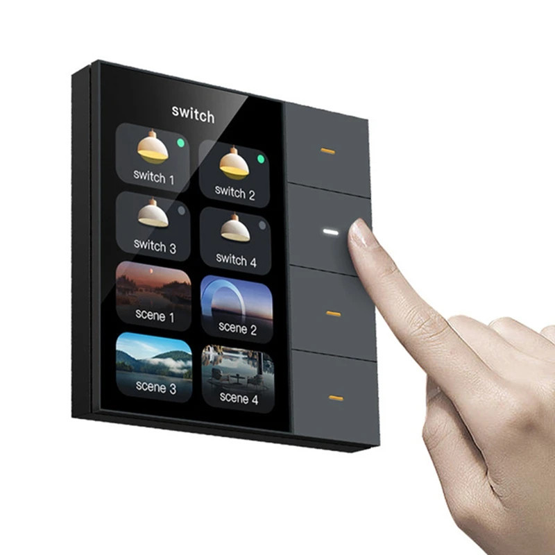 3.5 Inch Smart Wall Switch Touch Screen 4 Groups Dimming Switch Tuya Zigbee
