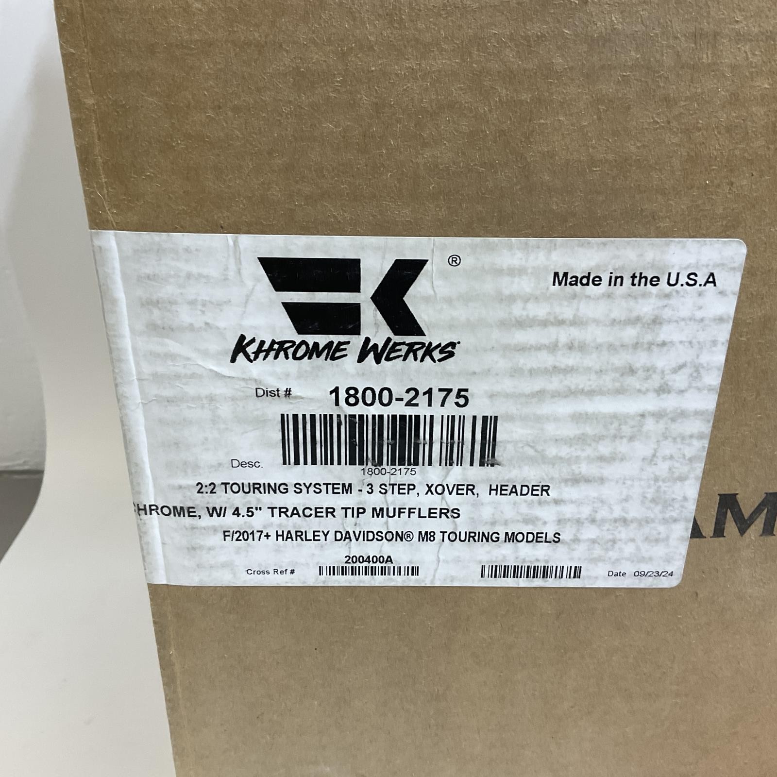 Khrome Werks 2017up Harley Touring 2-2 Chrome Dominator 4.5" Exhaust 200400A