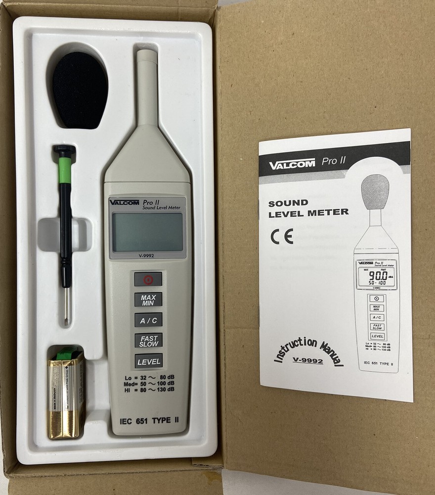Sound Level Meter Pro II Valcom V-9992 Tested Working Excellent