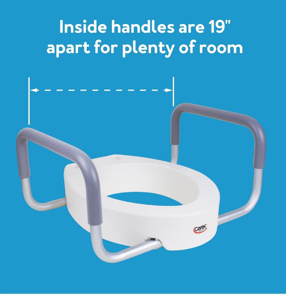 Toilet seats risers with handles