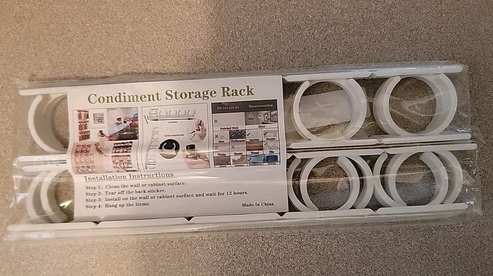 Easy Install Kitchen Storage Racks for Spice Jars Or Glitter Durable Plastic