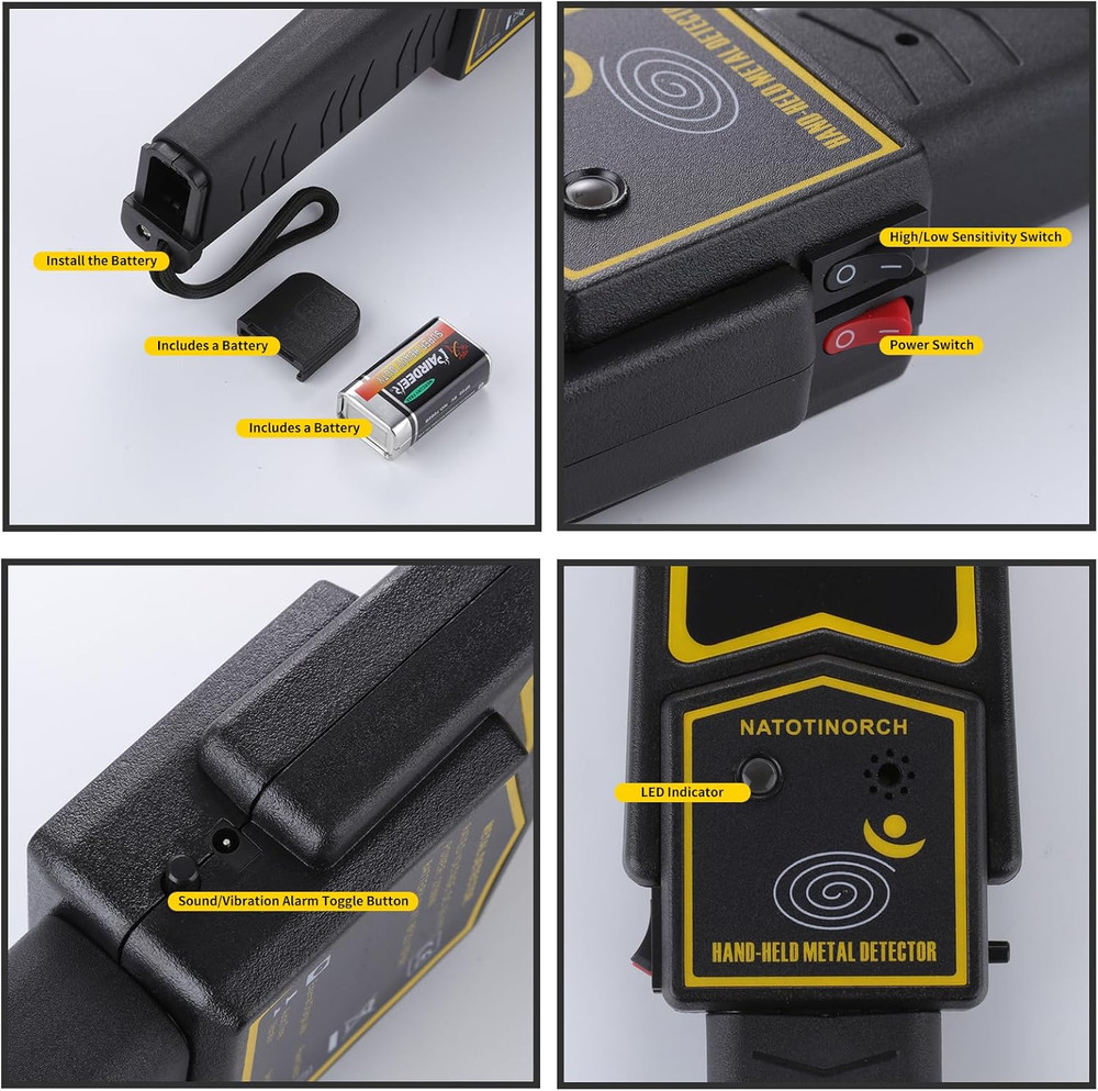 Handheld Metal Detector Wand Security Scanner,High-Sensitivity Security Wand ...