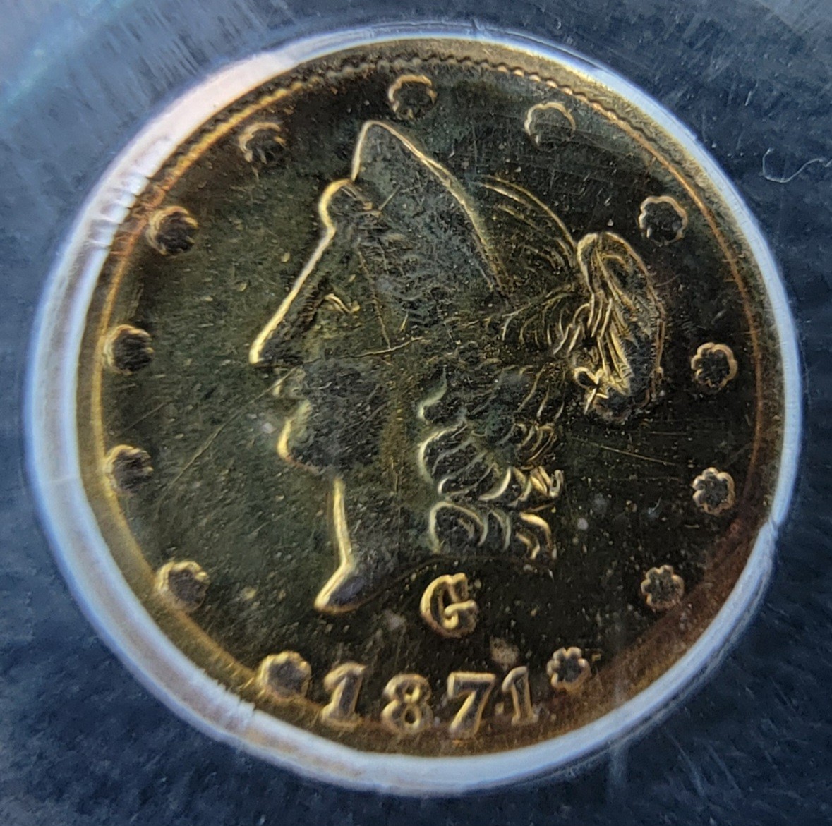 Cal. Fractional: 1871 50C PCGS AU58 (BG-1026) - California Fractional Gold