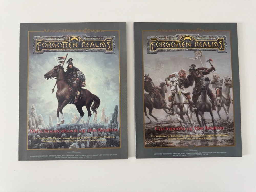 Forgotten Realms: Cyclopedia Realms & DM’s Sourcebook Realms 1987 ☆ 2 Book Lot ☆