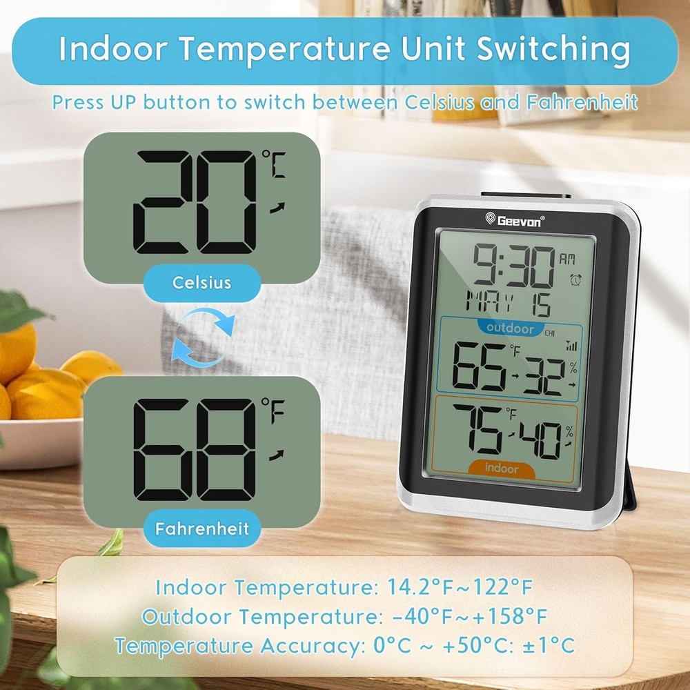 Multi-Function Wireless Thermometer with Backlight & Max/Min Tracking Features