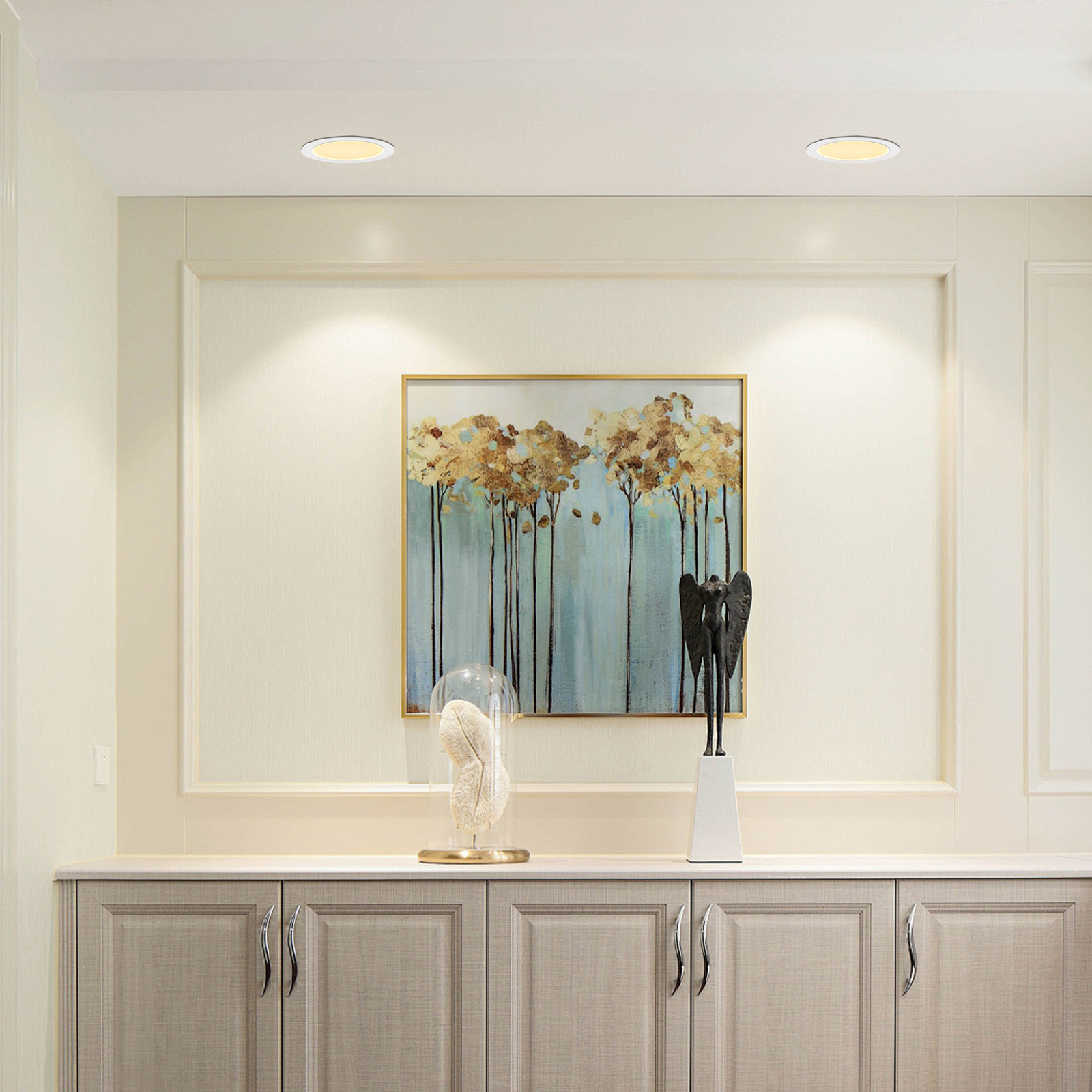 12 Pack 6 Inch 5CCT Recessed Dimmable LED Ceiling Panel Lights