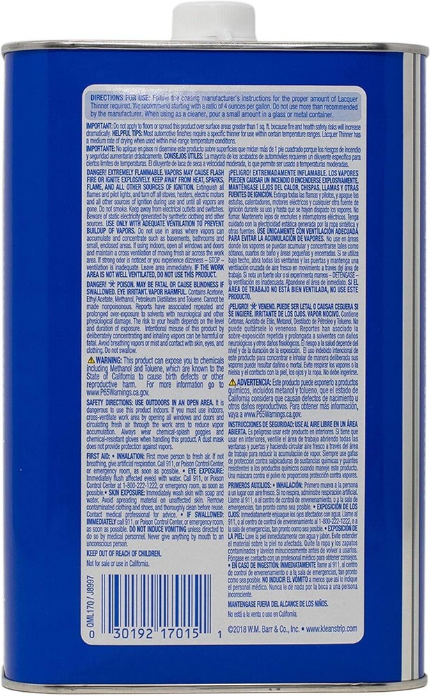 Klean-Strip Lacquer Thinner, Cleans Sprayers and Tools QM170