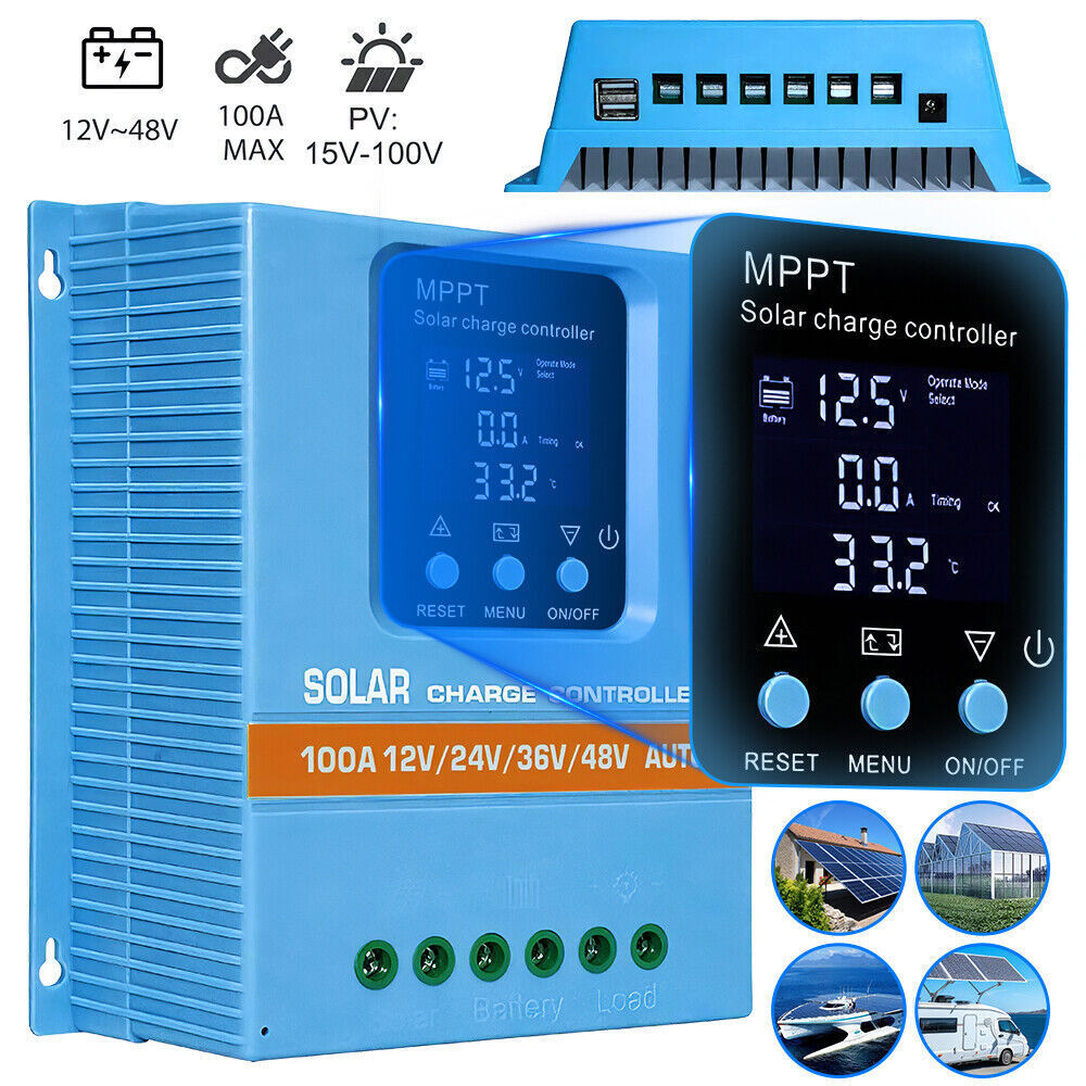 4800W 100A MPPT Solar Charge Controller 12V/24V/36V/48V Battery PV Regulator NEW