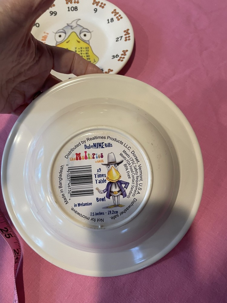 Times Table Meet The Multiples Melamine Dish Set