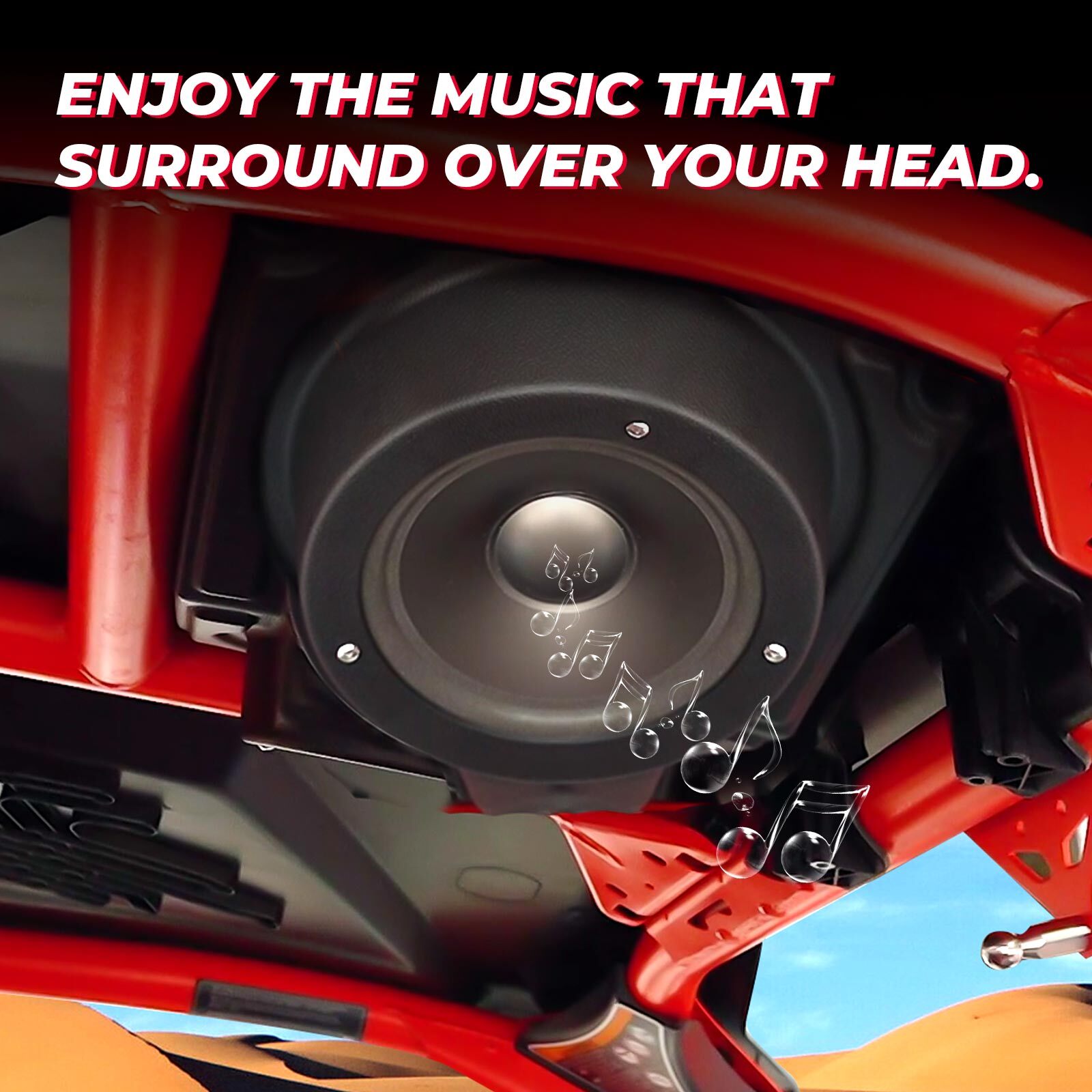 6.5" Overhead Roof Mount Speaker Pods Audio Kit Enclosure For Polaris/Can Am/UTV