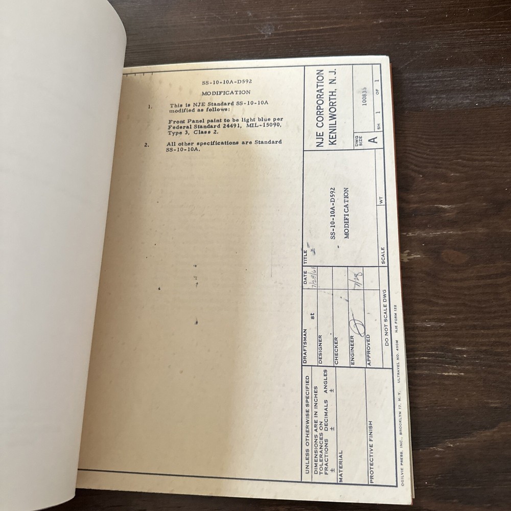 NJE SS-10-10A-D592 Solid State Transistorized Regulated Power Supply Instruction