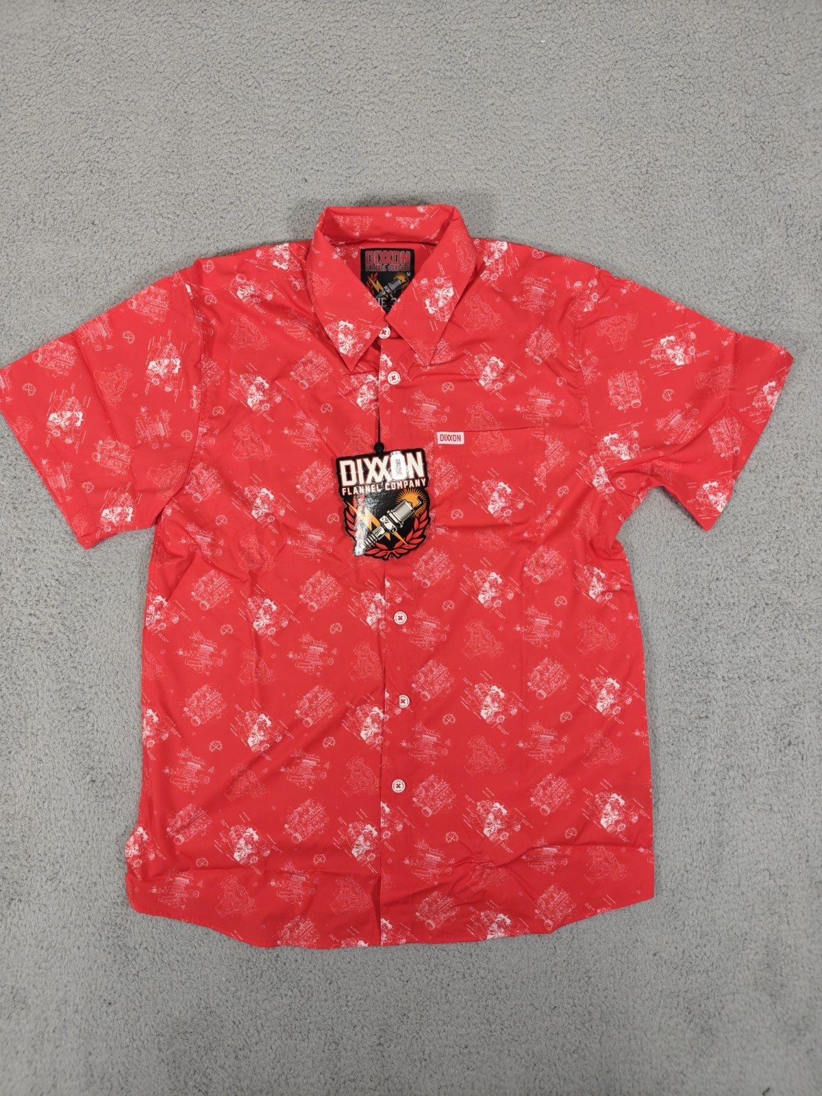 Dixxon Flannel Co Shirt Mens Medium Red The 350 Engine Party Button Up New