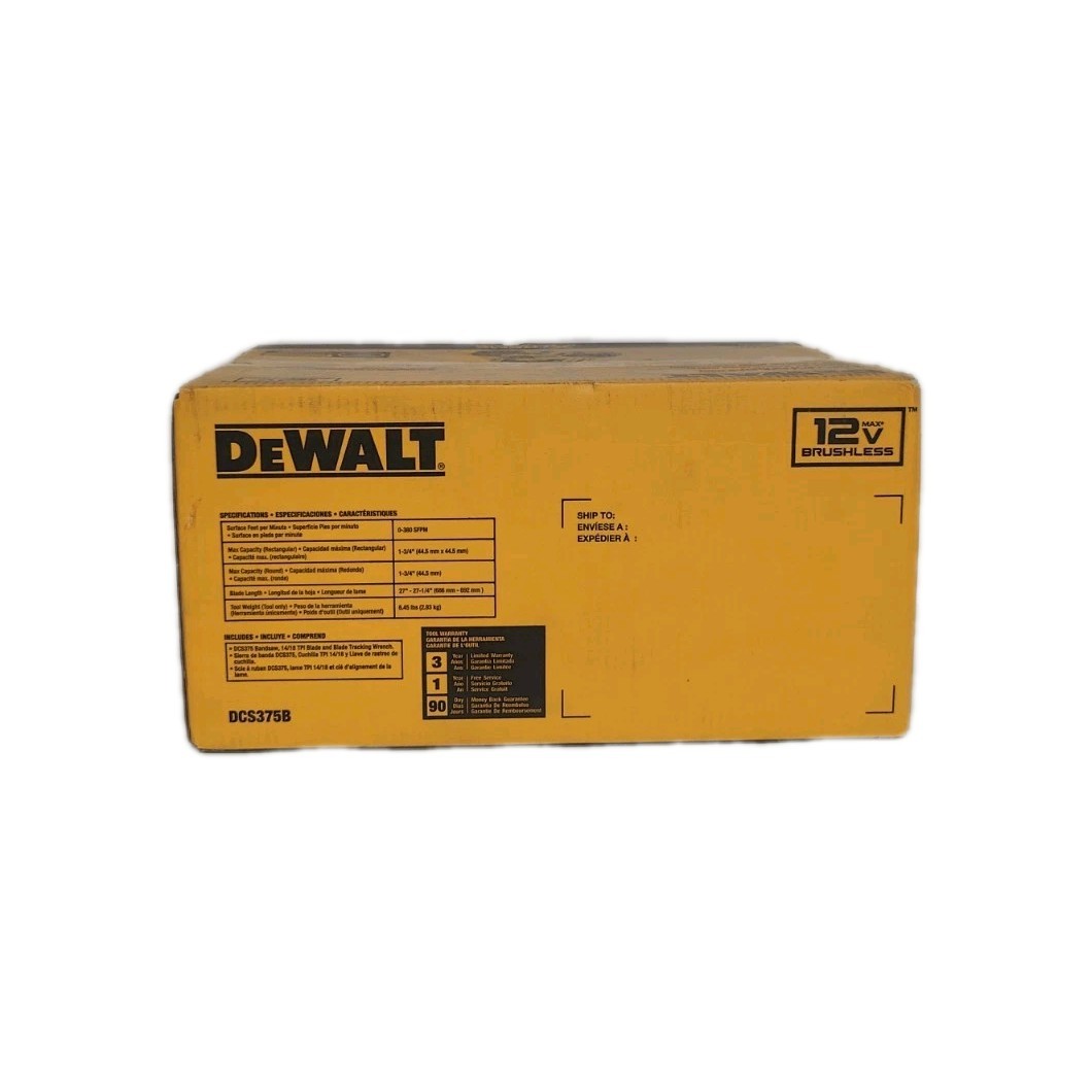 DEWALT DCS375B 12 Volt MAX 1-3/4" Brushless 12V Cordless Bandsaw (TOOL ONLY) NEW