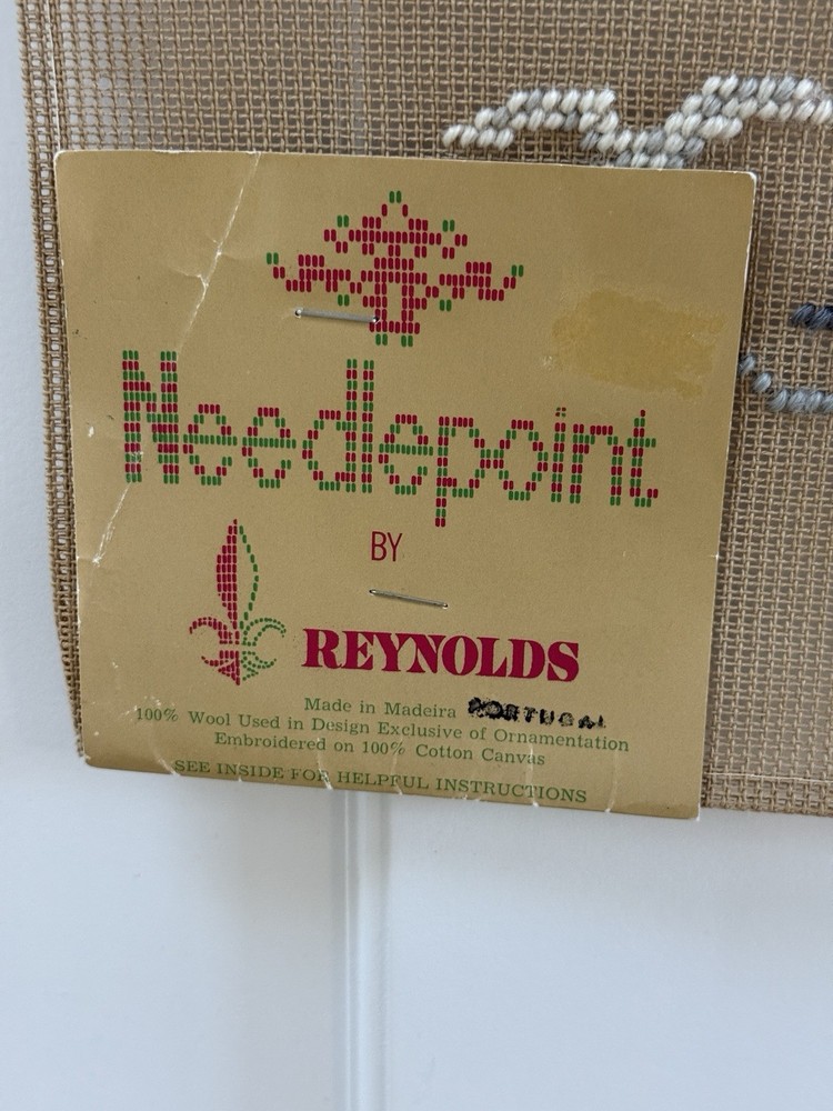 Coastal Needlepoint Bell Pull/Hanging By Reynolds Semi-worked Needs Background