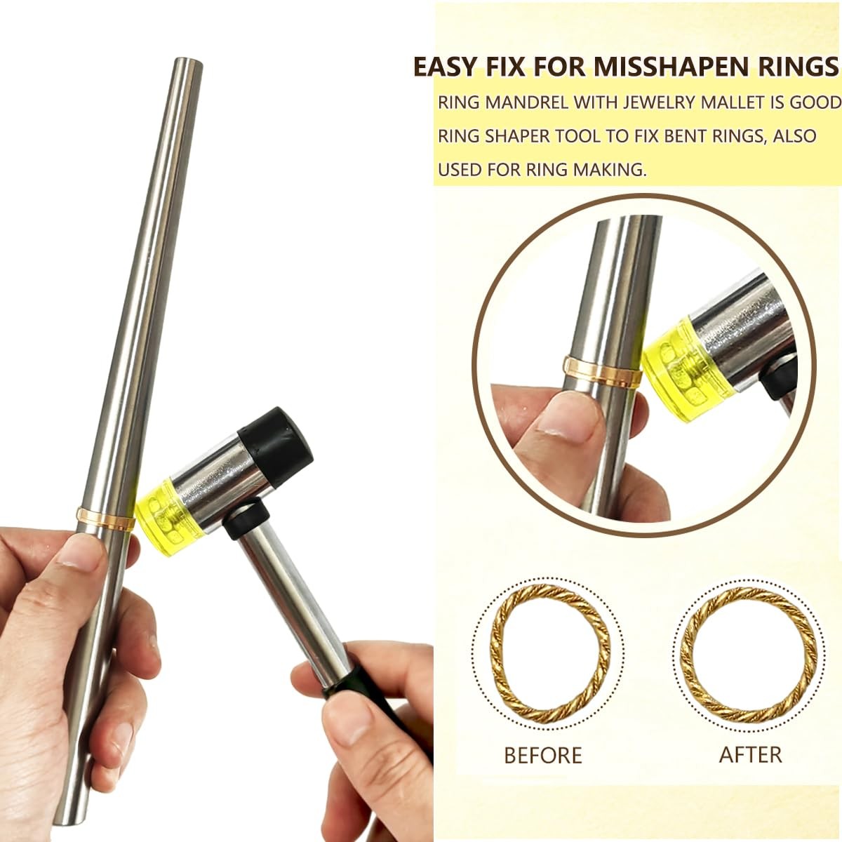 Metal Ring Sizer Gauge Mandrel Finger Sizing Measure Stick Standard Tool Sliver