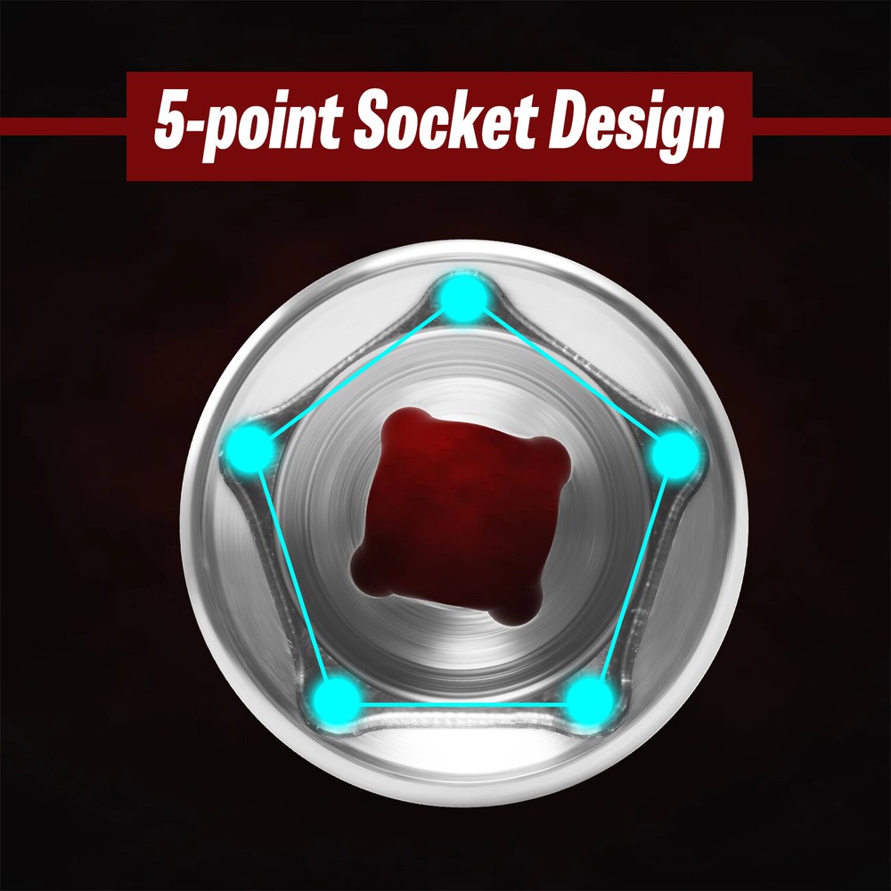 Penta Socket 51/64" 5-Point 3/8" Drive Utility Impact Socket for 5 Point Nuts US