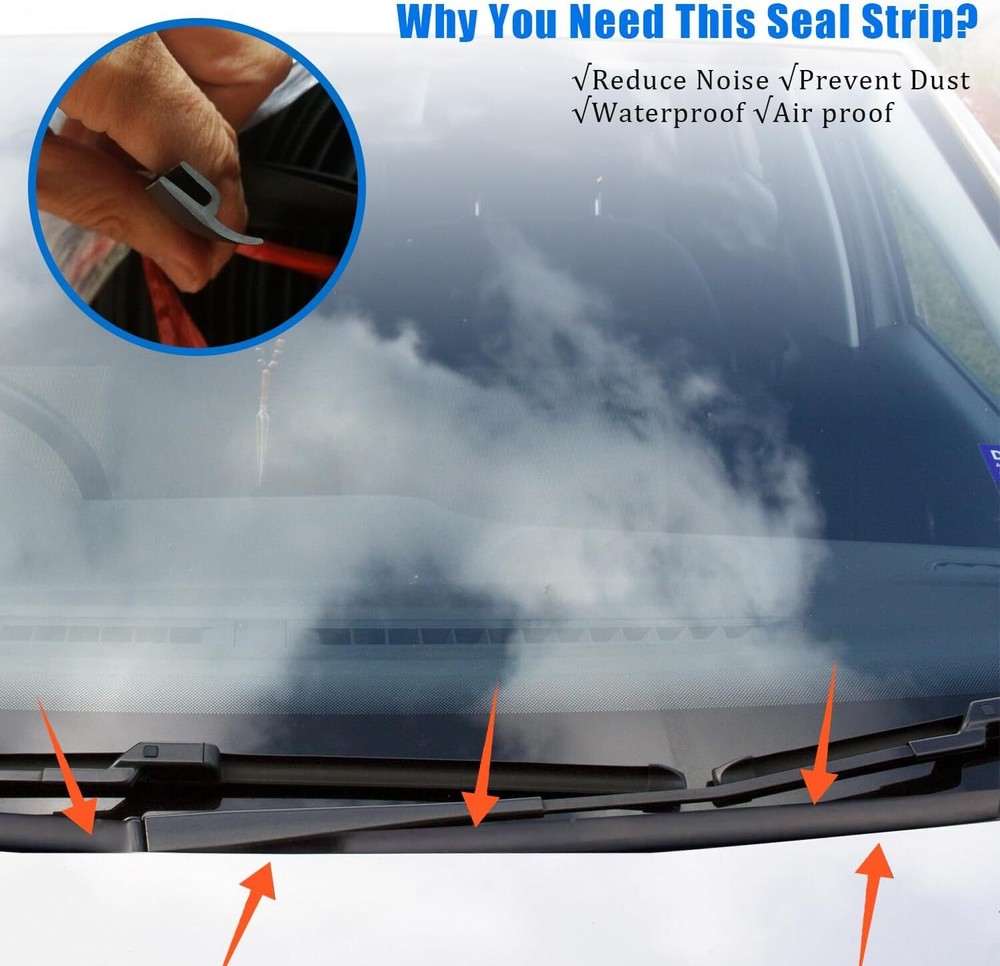 5.9ft For Ram 1500 Cab Rubber Front Windshield Panel Seal Strip Moulding Trim