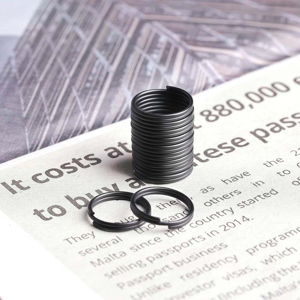 200pcs 12mm Mini Split Jump Ring with Double Loops 12mm, Black