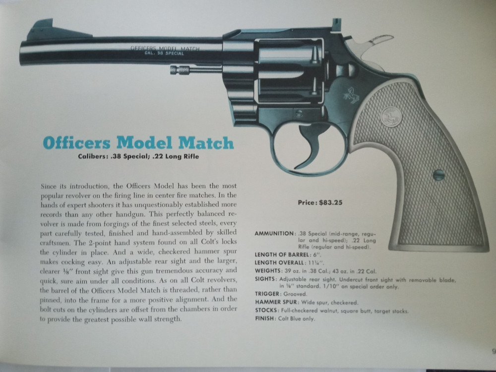COLT *RARE* 1958 28 PAGE VINTAGE CATALOG #2 SINGLE ACTION ARMY/PYTHON/OFFICERS