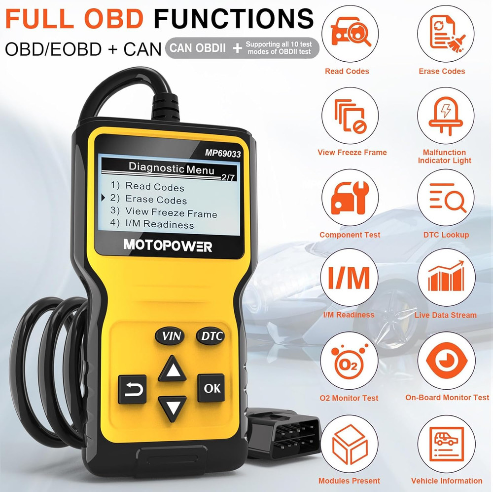 MOTOPOWER MP69033 Car OBD2 Scanner Code Reader Engine Fault Scanner CAN Diagnost