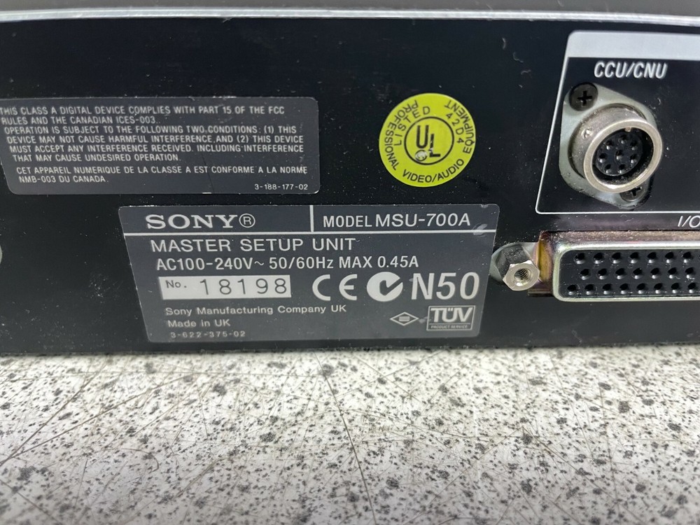 Sony MSU-700A Master Setup Unit