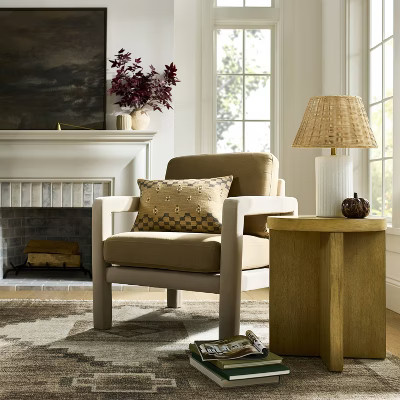 Ceramic Lamp Base with Reactive Glaze White - Threshold designed with Studio