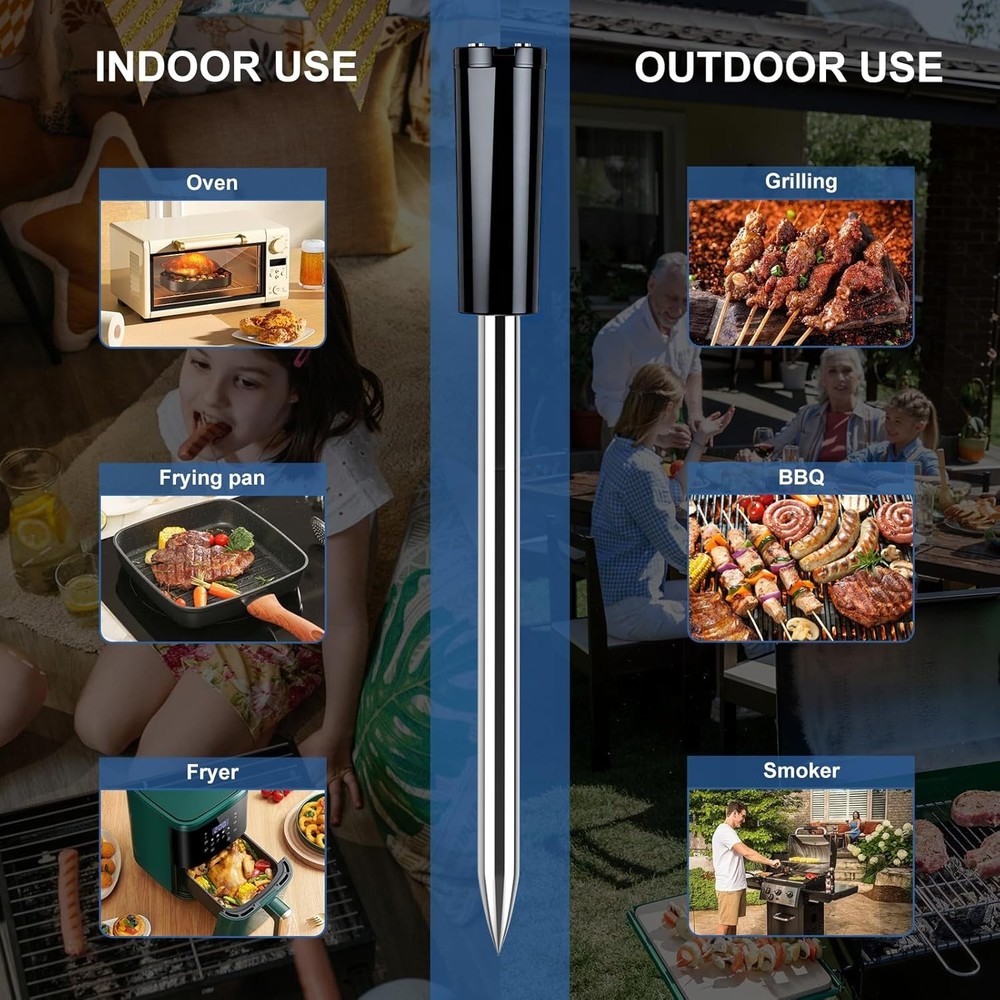 Wireless Meat Thermometer Bluetooth with Ceramic Probe: Waterproof Digital Oven